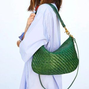 Clare V Moyen Messenger Evergreen (with Shortie Strap!)